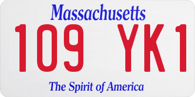 MA license plate 109YK1