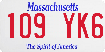 MA license plate 109YK6