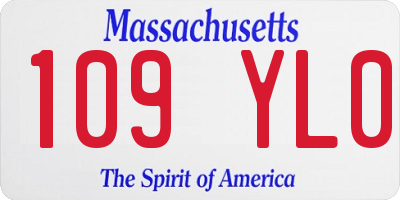 MA license plate 109YL0