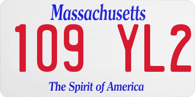 MA license plate 109YL2
