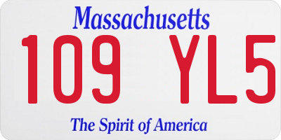 MA license plate 109YL5