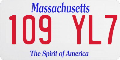 MA license plate 109YL7
