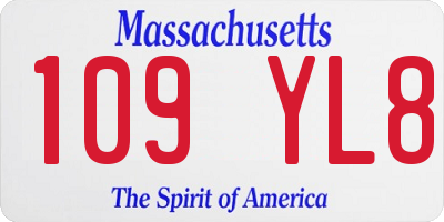 MA license plate 109YL8