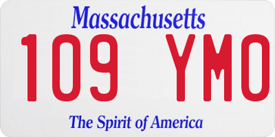 MA license plate 109YM0