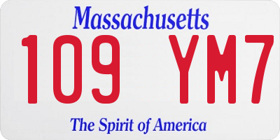 MA license plate 109YM7