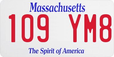MA license plate 109YM8