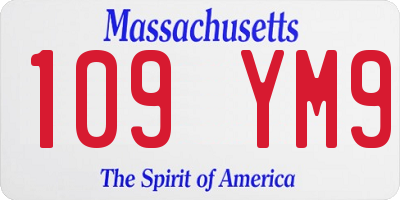 MA license plate 109YM9