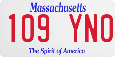 MA license plate 109YN0