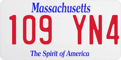 MA license plate 109YN4