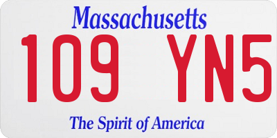 MA license plate 109YN5