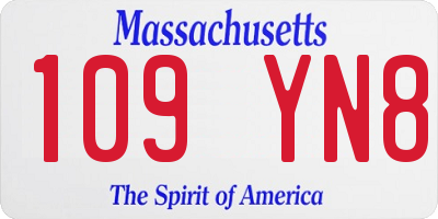 MA license plate 109YN8