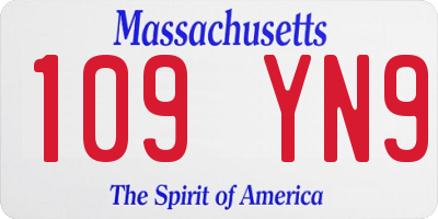MA license plate 109YN9