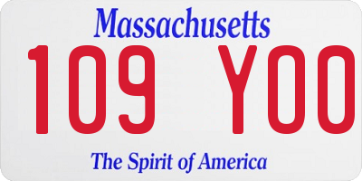MA license plate 109YO0