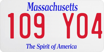 MA license plate 109YO4