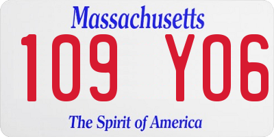 MA license plate 109YO6