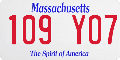 MA license plate 109YO7