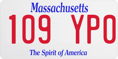 MA license plate 109YP0