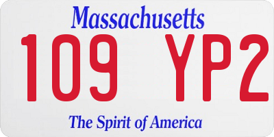 MA license plate 109YP2