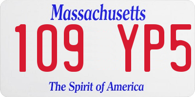 MA license plate 109YP5