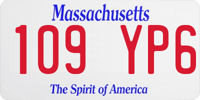 MA license plate 109YP6