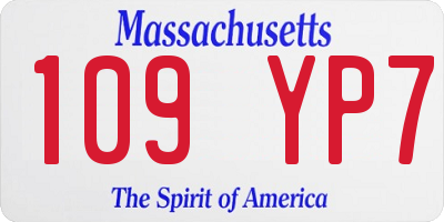 MA license plate 109YP7