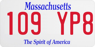 MA license plate 109YP8