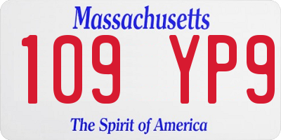 MA license plate 109YP9