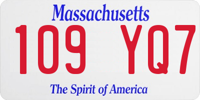 MA license plate 109YQ7