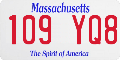 MA license plate 109YQ8