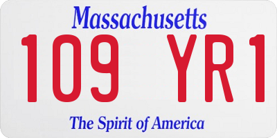 MA license plate 109YR1