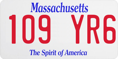 MA license plate 109YR6