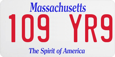 MA license plate 109YR9