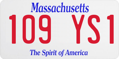 MA license plate 109YS1