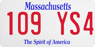 MA license plate 109YS4