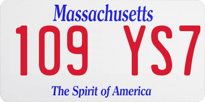 MA license plate 109YS7