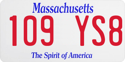 MA license plate 109YS8