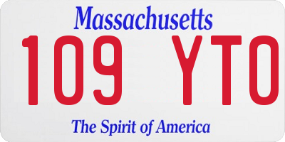 MA license plate 109YT0