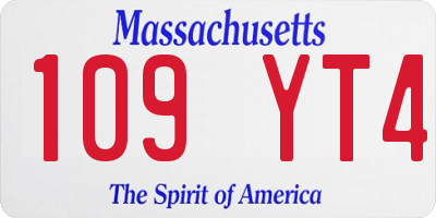 MA license plate 109YT4