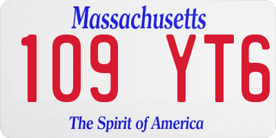 MA license plate 109YT6