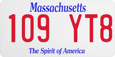 MA license plate 109YT8