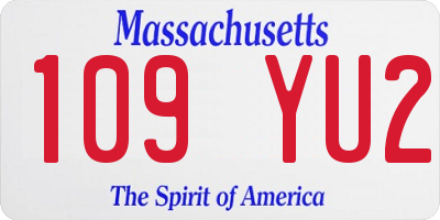 MA license plate 109YU2