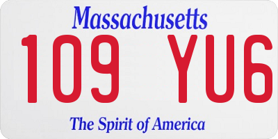 MA license plate 109YU6