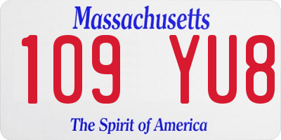 MA license plate 109YU8
