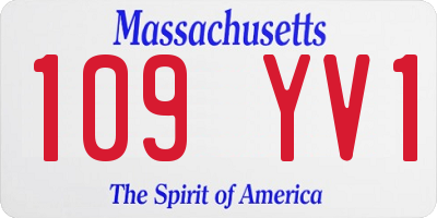 MA license plate 109YV1