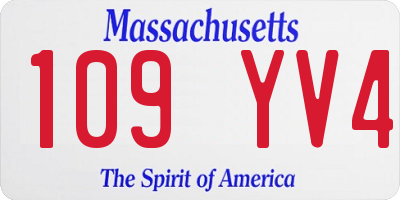 MA license plate 109YV4