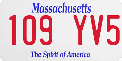 MA license plate 109YV5