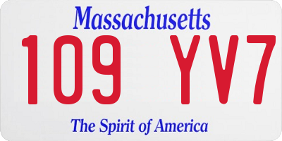 MA license plate 109YV7