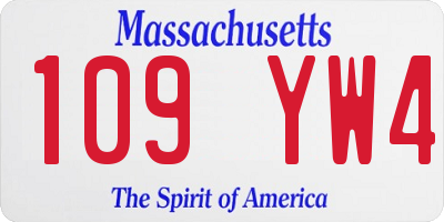 MA license plate 109YW4