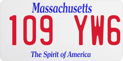MA license plate 109YW6