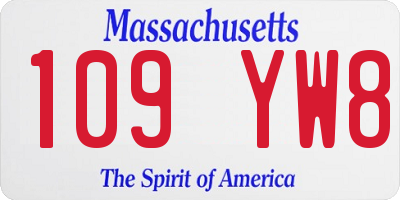 MA license plate 109YW8